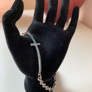 Sliver Cross Bracelet